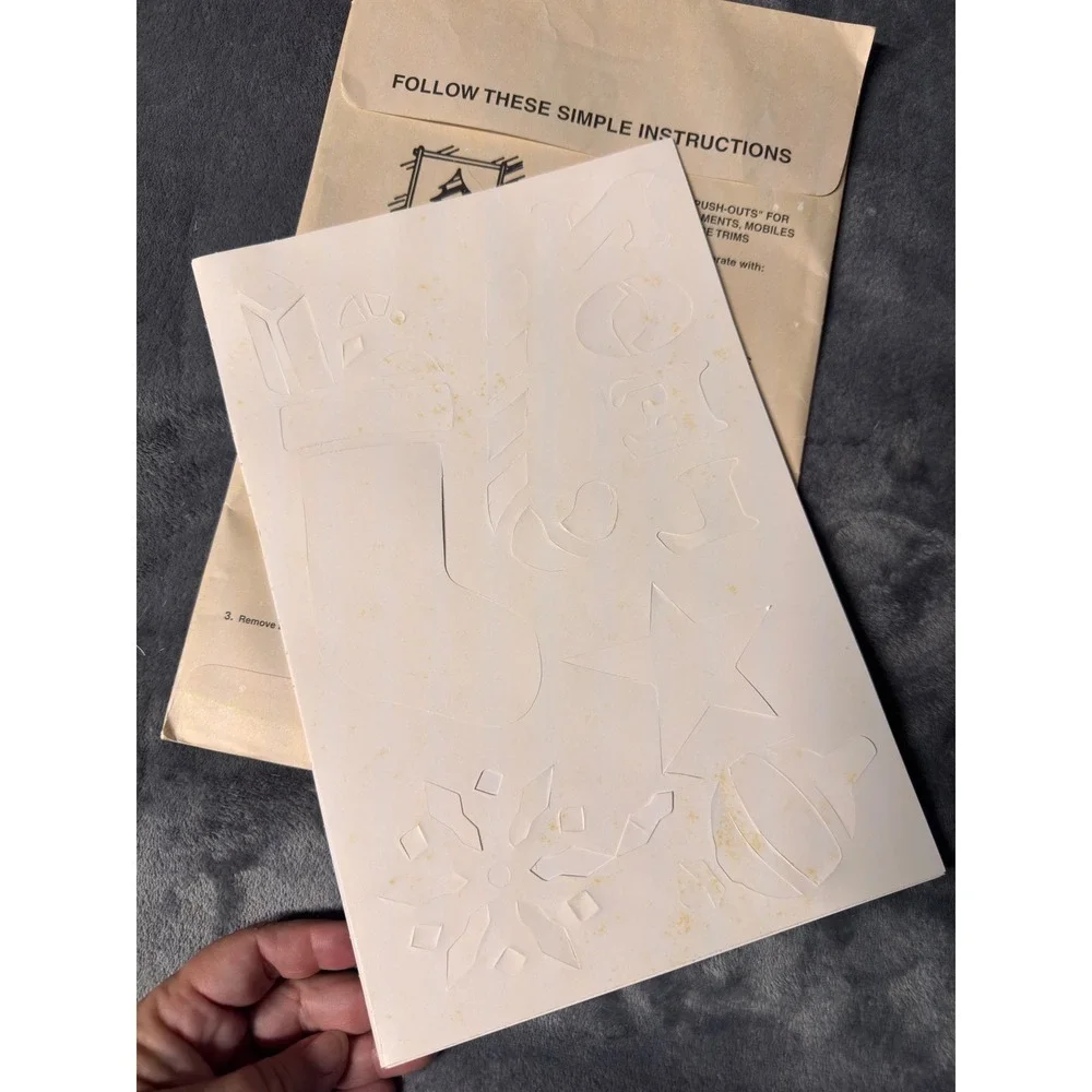 32 Frosti-White Christmas Stencils Window Art Restoration‎ Hardware Vintage